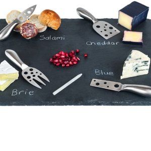 New Slate Cheese Board/ Stainless Cutlery Set
